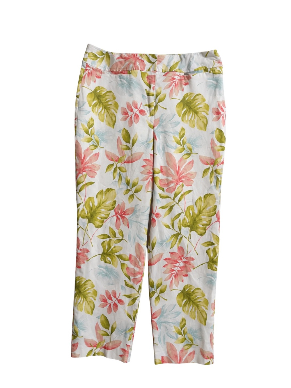 Talbots Stretch Tropical Floral Crop Pants Size 18 NWOT